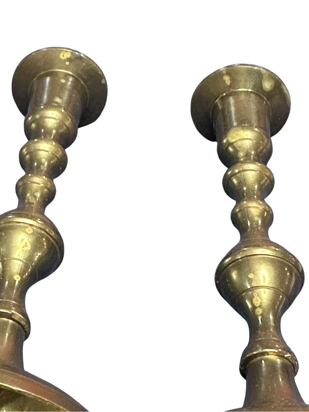 Vintage Brass Candlesticks Pair‎ 7” Tall Made in India Traditional Taper Holders